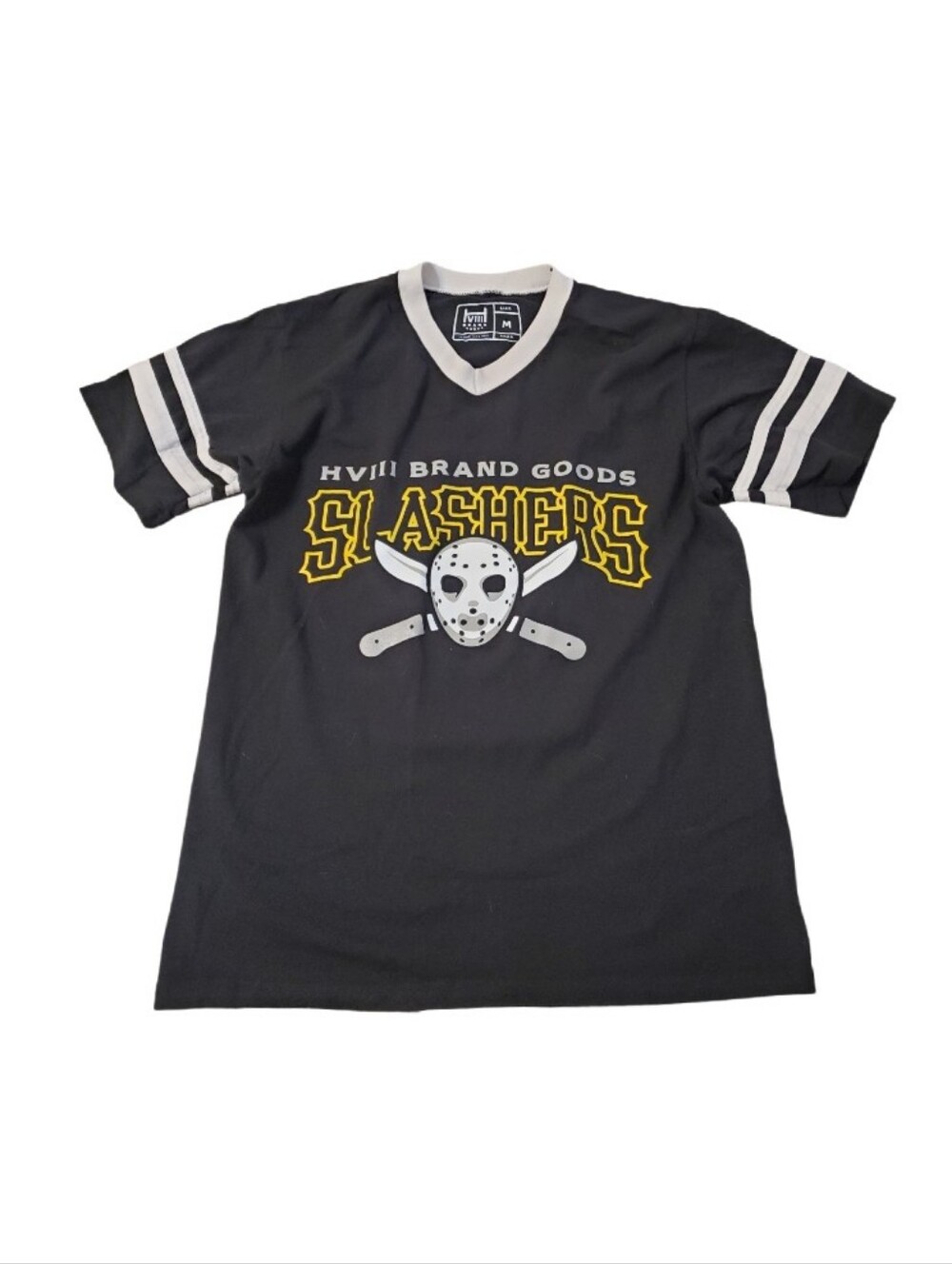 HVIII Brand Men's Black Slashers Voorhees Hockey Jersey Short Sleeve Shirt Med